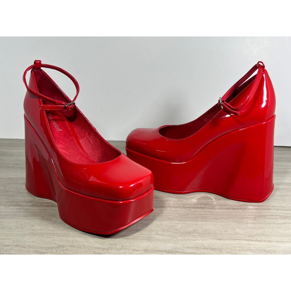 Red Platform Wedge Heels